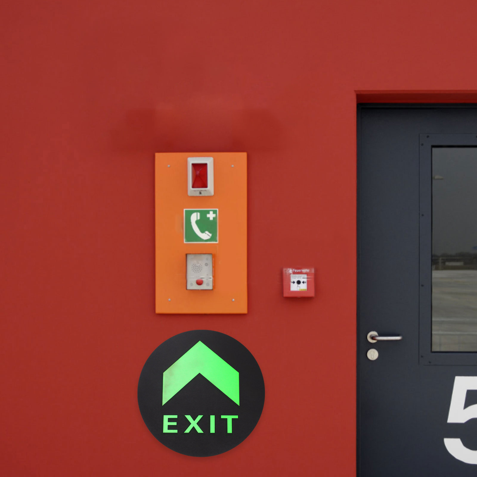 Emergency Exit Sign - 5 stuks Glow-in-the-dark veiligheidssticker voor de