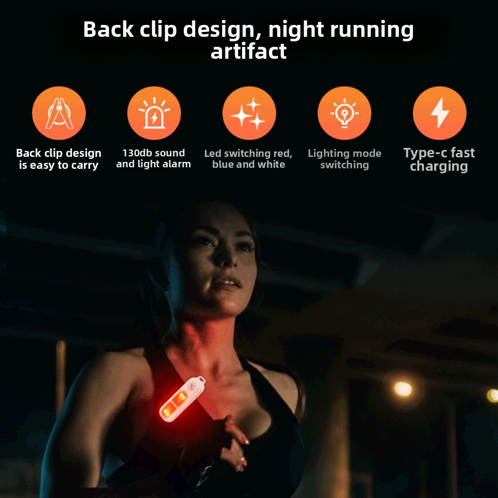 Personal Alarm Keychain - 130dB Nachtlopend Veiligheidswaarschuwingslampje LED-licht met sleutelhanger