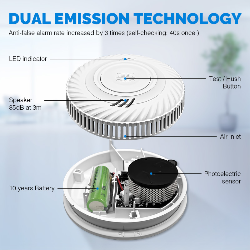 10 jaar batterijduur, draadloz - Smoke Detector Interconnected recensie en prijs